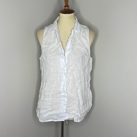 Equipment 100% linen sleeveless button‎ down size M - Picture 2 of 11